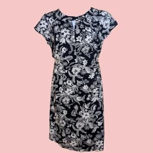 Retro 1950s Style Black Cotton Dress With Decolletage Cut-out